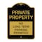 Signmission Private Property-No Long-Term Parking Permitted, Black & Gold Alum Sign, 18" x 24", BG-1824-23253 A-DES-BG-1824-23253 - alternate 1